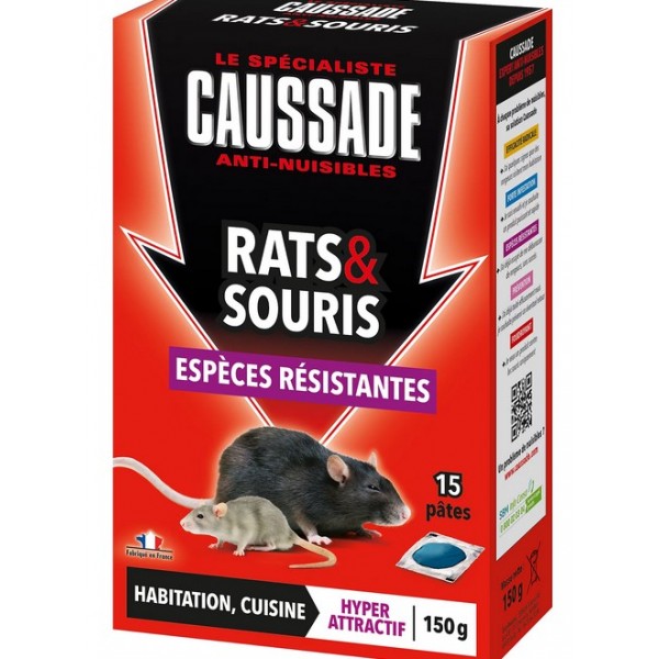 RAT / SOURIS PATE ESPECES RESISTANTES 15X10GR