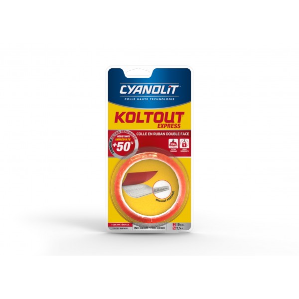 ADHESIF DOUBLE FACE KOLLTOUT EXTRA FORT 19MM X2,5M