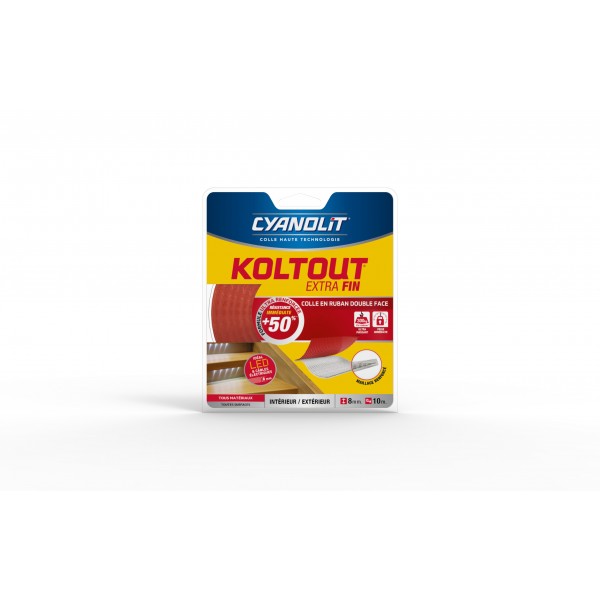 ADHESIF DOUBLE FACE KOLLTOUT EXTRA FORT 8MM X10M